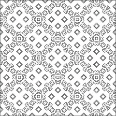 Geometric vector pattern with triangular elements. Seamless abstract ornament for wallpapers and backgrounds. Black and white colors. 