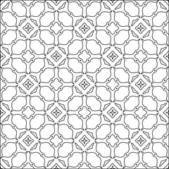  Geometric vector pattern with triangular elements. Seamless abstract ornament for wallpapers and backgrounds. Black and white colors. 