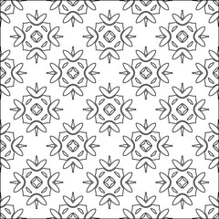  Geometric vector pattern with triangular elements. Seamless abstract ornament for wallpapers and backgrounds. Black and white colors. 