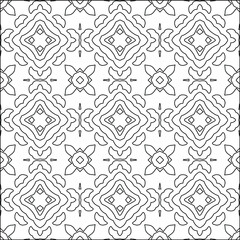  Geometric vector pattern with triangular elements. Seamless abstract ornament for wallpapers and backgrounds. Black and white colors. 