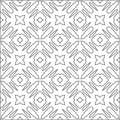  Geometric vector pattern with triangular elements. Seamless abstract ornament for wallpapers and backgrounds. Black and white colors. 