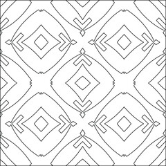 Geometric vector pattern with triangular elements. Seamless abstract ornament for wallpapers and backgrounds. Black and white colors. 