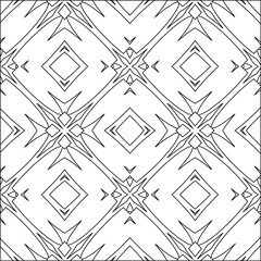 Geometric vector pattern with triangular elements. Seamless abstract ornament for wallpapers and backgrounds. Black and white colors. 