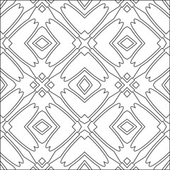 Geometric vector pattern with triangular elements. Seamless abstract ornament for wallpapers and backgrounds. Black and white colors. 