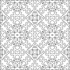 Geometric vector pattern with triangular elements. Seamless abstract ornament for wallpapers and backgrounds. Black and white colors. 