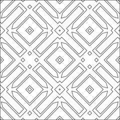 Geometric vector pattern with triangular elements. Seamless abstract ornament for wallpapers and backgrounds. Black and white colors. 
