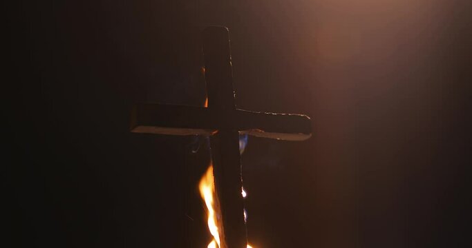 Burning cross falling down