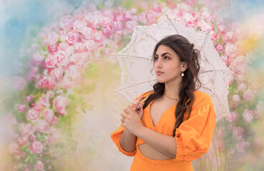 Fototapeta premium woman in spring