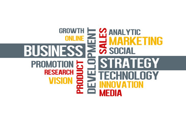 BUSINESS STRATEGY Vector info text