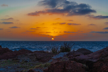 Atardecer en la costa de Punta Colorada. Maldonado, Uruguay