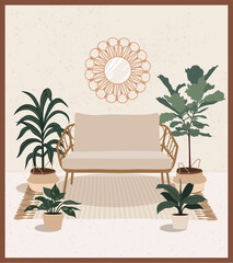 Boho Chair With Indoor Plants
