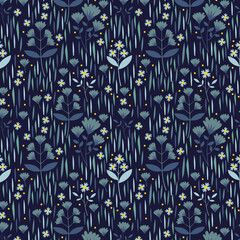 Seamless Blue Floral Pattern