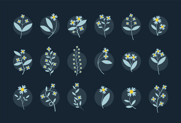 Yellow And Blue Flower Set