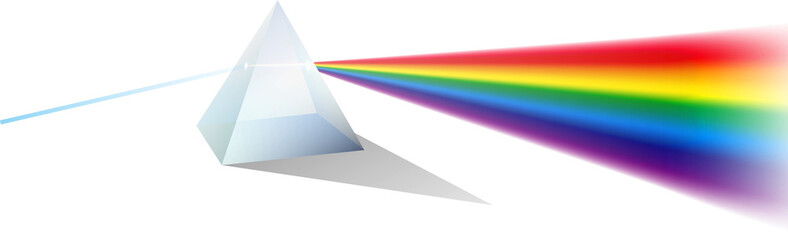 set of color dispersion through prism or triangular prism break lights into spectral color or various color passing through triangular prism concept. eps 10 vector, easy to modify
 - obrazy, fototapety, plakaty