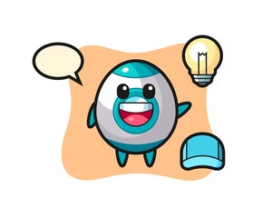 rocket character cartoon getting the idea