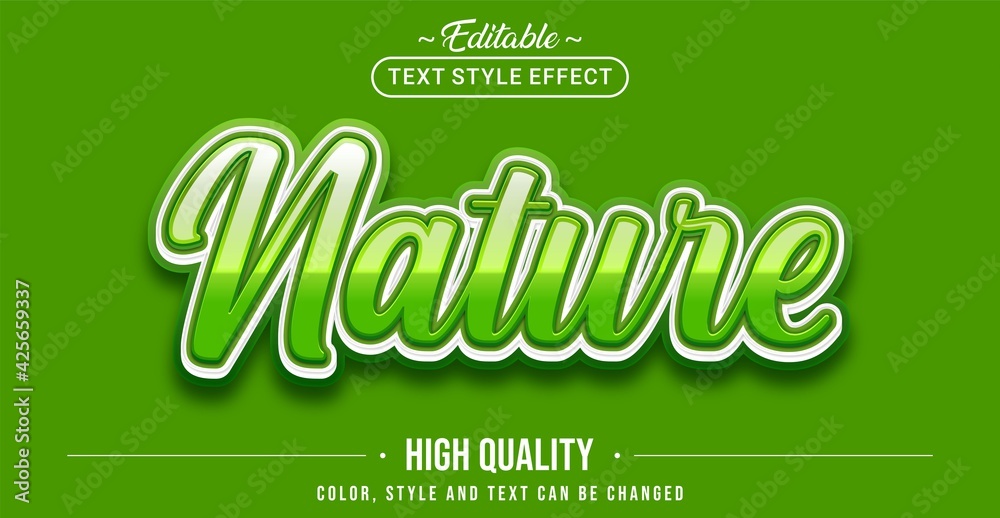 Aufkleber editable text style effect - nature text style theme.