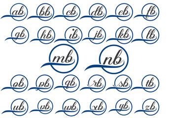 Fototapeta premium Initial monogram glyphs letter in a circle. Logo design vector template.