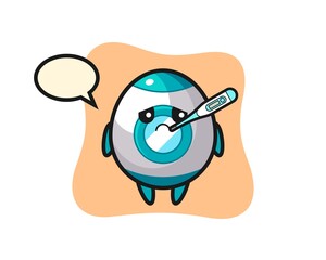 rocket mascot character with fever condition