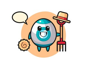 Mascot character of rocket as a farmer