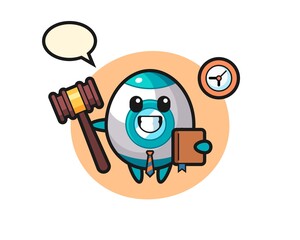 Mascot cartoon of rocket as a judge