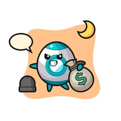 Illustration of rocket cartoon is stolen the money