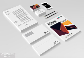 Business corporate identity template set. Vector mock up for office. 