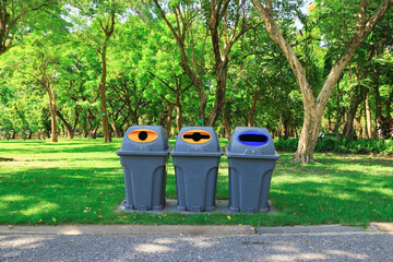 garbage bin in the park