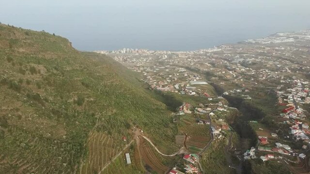 Paisaje dron Canarias, Tenerife, Candelaria, barrancos, oc&eacute;ano, ciudades 