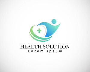 health solution logo medical creative design
