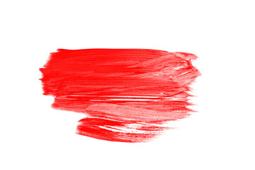 red bright paint brush stroke on white background, jagged edges, grunge, freehand draw, blank template for designer, announcement, sale message