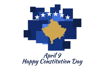 April 9, Happy Constitution Day of Kosovo vector illustration. Suitable for greeting card, poster and banner