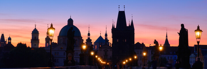 Prague, Charles Bridge at dawn