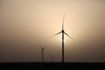 Wind farms in the Gobi Desert