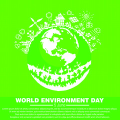 World Environment Day, poster and banner vector
