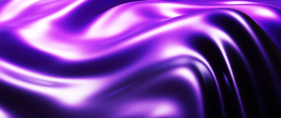 3d render of Purple and pink cloth. iridescent holographic foil. abstract art fashion background.