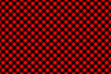 Patrón textil clásico de rayas negras y rojas diagonales estilo escocés