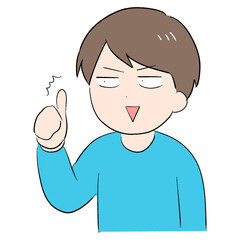 Obraz premium 親指を立てる笑顔の男性