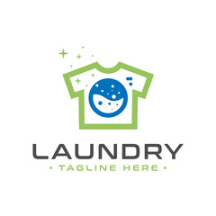 laundry and clothes ironing business logo