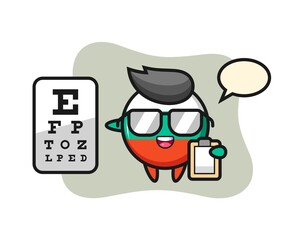 Illustration of bulgaria flag badge mascot as an ophthalmology