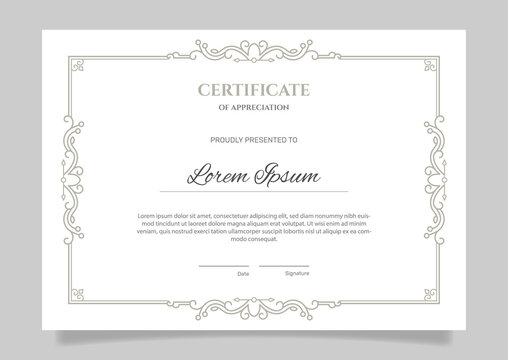 Certificate template with elegant design. - Vector.
