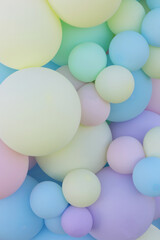 Pastel colored balloons background. Vertical. - obrazy, fototapety, plakaty