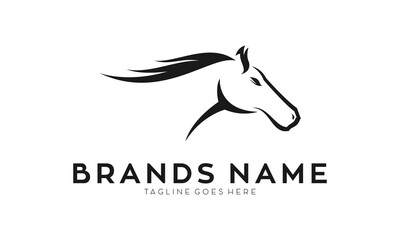 Simple horse illustration vector logo