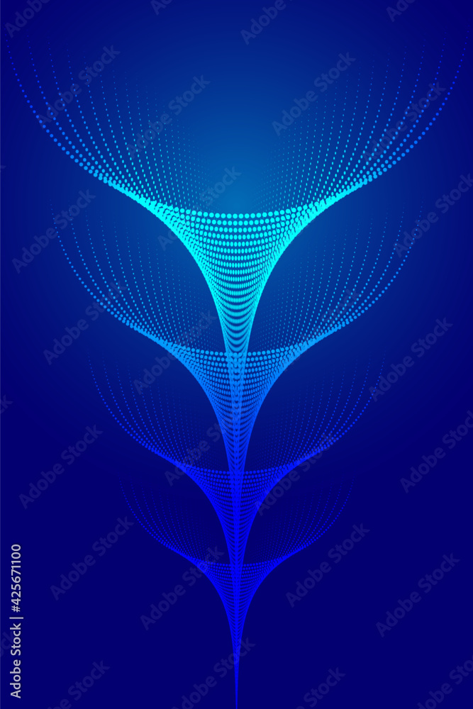 Sticker point particle trajectory like funnel vortex internet big data technology background