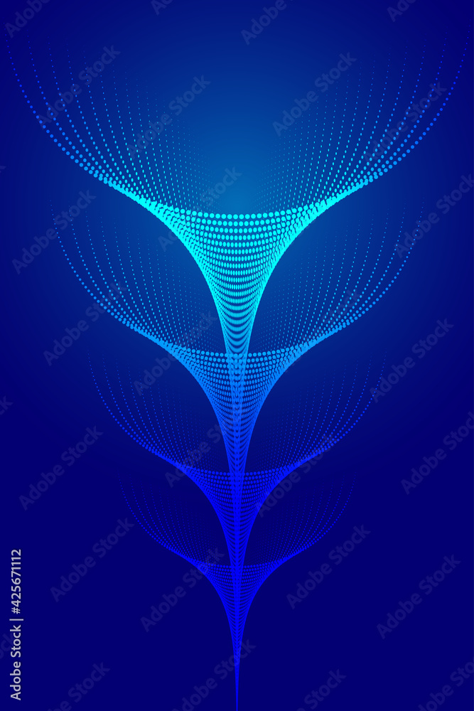 Poster point particle trajectory like funnel vortex internet big data technology background