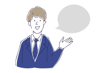 質問する若い営業マン