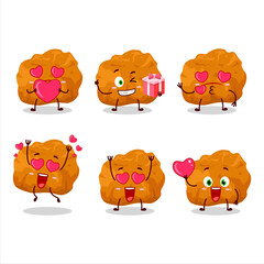 Karage cartoon character with love cute emoticon