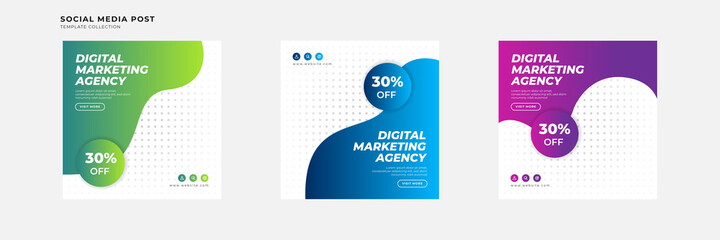 digital marketing agency business social media post collection