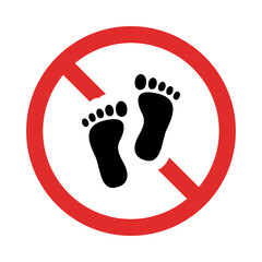 No Footprint sign vector isolated.