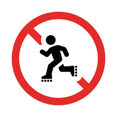 No roller skates sign vector isolated on white background.
