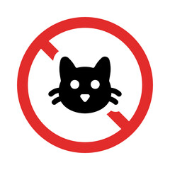 No cats allowed sign illustration.